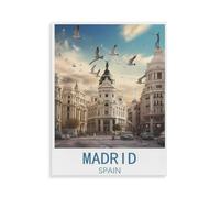 Jigsaw Puzzles 1500 Pieces Wood Assembling Picture，Madrid Spain，Adults Games Educational Toys（57x87cm）-X56