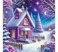 Jigsaw Puzzles 300 Pieces, Jigsaws Purple Snow House 300 Piece Jigsaw Puzzles for Adults, Challenge High Difficulty Family Puzzle Game 35x35cm/14x14inch