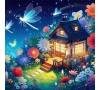 Jigsaw Puzzles 35 Pieces, Jigsaws Summer Night House 35 Piece Jigsaw Puzzles for Adults, Challenge High Difficulty Family Puzzle Game 30x30cm/12x12inch