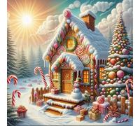 Jigsaw Puzzles 500 Pieces, Jigsaws Cloud Candy House 500 Piece Jigsaw Puzzles for Adults, Challenge High Difficulty Family Puzzle Game 45x45cm/18x18inch