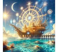 Jigsaw Puzzles 500 Pieces, Jigsaws Mysterious Magic Ship 500 Piece Jigsaw Puzzles for Adults, Challenge High Difficulty Family Puzzle Game 45x45cm/18x18inch