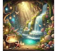 Jigsaw Puzzles 500 Pieces, Jigsaws Waterfall Treasure Chest 500 Piece Jigsaw Puzzles for Adults, Challenge High Difficulty Family Puzzle Game 45x45cm/18x18inch
