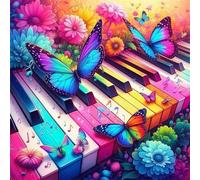 Jigsaw Puzzles 70 Pieces, Jigsaws Piano Butterfly 70 Piece Jigsaw Puzzles for Adults, Challenge High Difficulty Family Puzzle Game 45x45cm/18x18inch