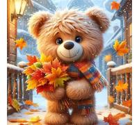 Jigsaw Puzzles 90 Pieces, Jigsaws Brown Bear Leaf 90 Piece Jigsaw Puzzles for Adults, Challenge High Difficulty Family Puzzle Game 30x30cm/12x12inch