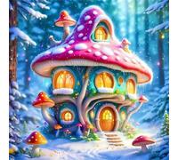 Jigsaw Puzzles 90 Pieces, Jigsaws Cute Mushroom House 90 Piece Jigsaw Puzzles for Adults, Challenge High Difficulty Family Puzzle Game 30x30cm/12x12inch