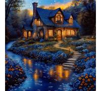 Jigsaw Puzzles 90 Pieces, Jigsaws Night Cabin 90 Piece Jigsaw Puzzles for Adults, Challenge High Difficulty Family Puzzle Game 30x30cm/12x12inch