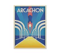 Jigsaw Puzzles,Affiche de Voyage Vintage d'Arcachon en France Jetée Thiers,Adultes Bois Puzzle Image, Filles Chambre Maison Décoration Murale Murale 1000 Pièces(75x50cm)-BM97