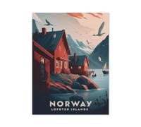 Jigsaw Puzzles，Affiche de Voyage Vintage Norvège Îles Lofoten，1000 Piece Adult Puzzles, Childrens Teenagers Boy Girl Toy（50x70cm）-AG75