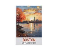 Jigsaw Puzzles，Boston Massachusetts，1000 Piece Adult Puzzles, Childrens Teenagers Boy Girl Toy（38x26cm）-FN100