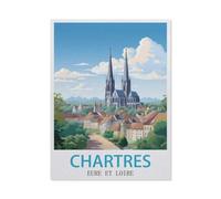 Jigsaw Puzzles，Chartres Eure-et-Loire，Adultes Bois Puzzle Image, Filles Chambre Maison Décoration Murale Murale 1000 Pièces（75x50cm）-GO98