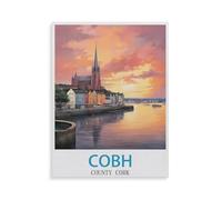 Jigsaw Puzzles,Cobh Comté de Cork - Affiche de Voyage en liège,Adultes Papier Puzzle Image, Filles Chambre Maison Décoration Murale Murale 1000 Pièces(50x70cm)-GW22