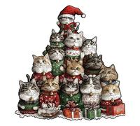 Jigsaw Puzzles,Décoration Animal Cat Design,194 pièces Animal Cat Design Puzzles For Adults | Funny Present For Men Women Boys Girls Youth Teens Husband Son Daughter Family Friends