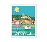 Jigsaw Puzzles for Adults 1000 Piece，Gruissan France Flamingo Vintage Travel Poster，Difficult Puzzle Perfect Educational Gift for Boys and Girls（38x52cm）-BP11