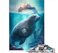 Jigsaw Puzzles for Adults Kids 1000 Pieces for Adults Difficult Jigsaw Puzzles Seal Imaginary Creatures Wooden Jigsaw Puzzle for Adults and Kids Age 10 Years and Up for Family Fun （50x75cm）