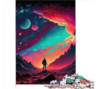 Jigsaw Puzzles for Adults Kids 1000 Pieces Jigsaw Neon Galaxy Wooden Puzzles for Adults and Kids Age 12 and Up Family Puzzle Game Birthday Gifts 1000pcs（50x75cm）