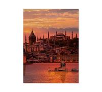 Jigsaw Puzzles，Istanbul Turquie, Tour de la Pucelle, Tour Galata, mosquée Bleue, mosquée d’Ortaköy，1000 Piece Adult Puzzles, Childrens Teenagers Boy Girl Toy（38x26cm）-C28