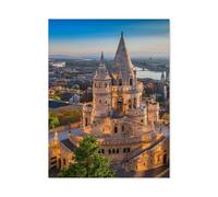 Jigsaw Puzzles，Lever de Soleil sur la Bastion des Pêcheurs à Budapest, Hongrie，Adultes Bois Puzzle Image, Filles Chambre Maison Décoration Murale Murale 1000 Pièces（75x50cm）-G6