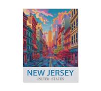 Jigsaw Puzzles,New Jersey, États-Unis,Adultes Bois Puzzle Image, Les Étudiants du Collège Soulagent Le Stress Jigsaws Jouets Jeu 1000 Pièces(75x50cm)-O44