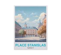 Jigsaw Puzzles，Place Stanislas Nancy Vintage Travel Poster，Adultes Papier Puzzle Image, Filles Chambre Maison Décoration Murale Murale 1000 Pièces（38x26cm）-AR77