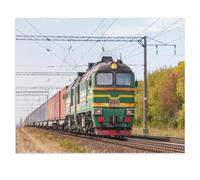 Jigsaw Puzzles，Une puissante Locomotive Diesel Verte 2M62 Tire Un Train de Marchandises，1000 Piece Adult Puzzles, Childrens Teenagers Boy Girl Toy（50x70cm）-X68