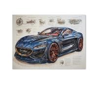 Jigsaw Puzzles，Voiture de Sport，Adultes Papier Puzzle Image, Les Étudiants du Collège Soulagent Le Stress Jigsaws Jouets Jeu 1000 Pièces（38x26cm）-AC4