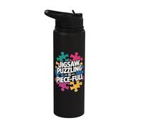 Jigsaw Puzzling est un puzzle coloré en pièces d'amour Stainless Steel Insulated Water Bottle