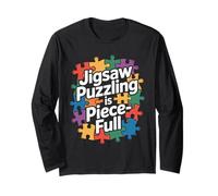 Jigsaw Puzzling est Une pièce de Puzzle Pleine de pièces colorées Manche Longue