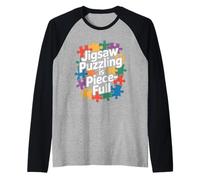 Jigsaw Puzzling est Une pièce de Puzzle Pleine de pièces colorées Manche Raglan