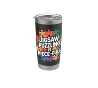 Jigsaw Puzzling Is Piece Puzzle complet Lover Jigsaw Gobelet isotherme en acier inoxydable double paroi