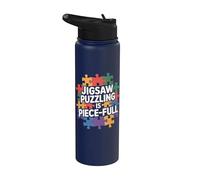 Jigsaw Puzzling Is Piece Puzzle complet Lover Jigsaw Stainless Steel Insulated Water Bottle