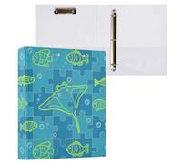 Jigsaw Texture Fish Green Lot de 2 classeurs esthétiques à 3 anneaux avec poches 3,8 cm 200 feuilles