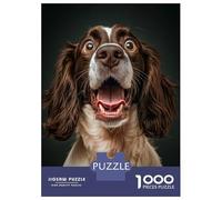 Jigsaws Lot de 1 000 puzzles surpris pour adultes Motif épagneul Springer Spaniel Jeu anti-stress Cadeau unique d'anniversaire et de Noël 70 x 50 cm