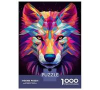 Jigsaws Lot de 1000 pièces pour adolescents Polygone Loup Art mural Puzzles Relaxants Jeux de Découpe de Précision Cadeaux pour Amis et Famille 38 x 26 cm 1000 pièces