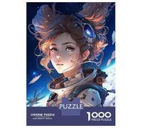 Jigsaws Lot de 1000 puzzles pour adolescentes, astronaute, fille, adulte, jeux relaxants, découpe de précision, cadeaux pour amis et famille, 70 x 50 cm, 1000 pièces