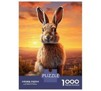 Jigsaws Lot de 1000 puzzles pour adolescents Lapin de Pâques au lever du soleil pour adultes Jeux relaxants Découpe de précision Cadeaux pour amis et famille 38 x 26 cm 1000 pièces