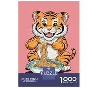 Jigsaws Lot de 1000 puzzles pour adolescents Tigre et Ramen pour adultes Jeux relaxants Découpe de précision Cadeaux pour amis et famille 70 x 50 cm 1000 pièces