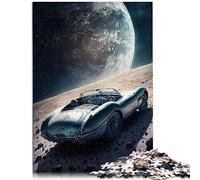 Jigsaws Puzzles 1000 Piece Puzzles for Adults Kids Classic Car on The Moon Wooden Puzzles with Premium & Durable Cardboard Pieces with Precise Interlocking Design 19.7x29.5inch