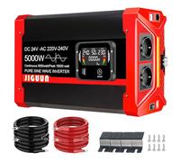 JIGUUN 5000W/15000W Convertisseur 24V 220V Pur Sinus Onduleur