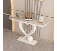 JIHAJU Console avec Plateau en Pierre frittée, Base métallique, Table étroite d’entrée, Support d’Accent de Couloir, Bureau Mince derrière canapé pour espaces de Vie compacts(White 1,L150*W30*H80cm)