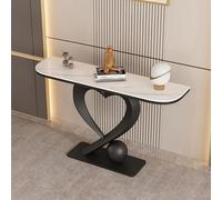 JIHAJU Console avec Plateau en Pierre frittée, Base métallique, Table étroite d’entrée, Support d’Accent de Couloir, Bureau Mince derrière canapé pour espaces de Vie compacts(Black 2,L150*W30*H80cm)