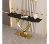 JIHAJU Console avec Plateau en Pierre frittée, Base métallique, Table étroite d’entrée, Support d’Accent de Couloir, Bureau Mince derrière canapé pour espaces de Vie compacts(Gold 5,L150*W30*H80cm)