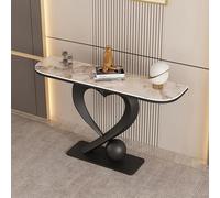 JIHAJU Console avec Plateau en Pierre frittée, Base métallique, Table étroite d’entrée, Support d’Accent de Couloir, Bureau Mince derrière canapé pour espaces de Vie compacts(Black 1,L100*W30*H80cm)