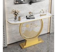 JIHAJU Console en Pierre frittée, Meuble étroit Moderne pour entrée, Console de Couloir métallique, Meuble d’Accent Mince derrière canapé pour espaces réduits(Gold 2,L100*W30*H80cm)