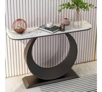 JIHAJU Console Moderne et Mince avec Surface en Pierre frittée, Meuble étroit d’entrée, Meuble d’Accent pour Couloir, derrière canapé pour Petit Espace de Vie(Black 2,L100*W30*H80cm)