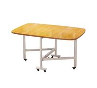 JIHAJU Table à Manger Extensible pour 4-6 Personnes, Tables de Cuisine Pliantes avec roulettes verrouillables, Gain de Place Bureau Extensible pour Petite Chambre/Appartement(Bamboo Grain,120 * 80cm)
