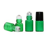 JIHUOO 15 Pcs Bouteilles en Verre Flacon Roll-on Rechargeable Parfum Huile Essentielle Conteneur Vert 2ML