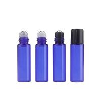 JIHUOO 24 Pièces 5ML Rechargeable Roll-on Bouteilles Huile Essentielle Flacon Vide Bouteilles en Verre Bleu