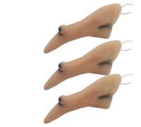 JIHUOO 3 Pièces Nez de Sorcière avec élastique Faux Nez Latex Accessoires Costume de Fête pour Halloween