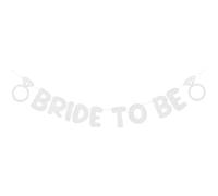 JIHUOO Bannière à paillettes « Bride to Be » - Bannière de mariage - Bannière de fiançailles - Bannière à suspendre pour fête de mariage - Blanc
