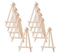 JIHUOO Lot de 10 mini chevalets de présentation en bois de 15,2 cm - Petits chevalets de table en bois - Support de table en bois pour afficher des photos